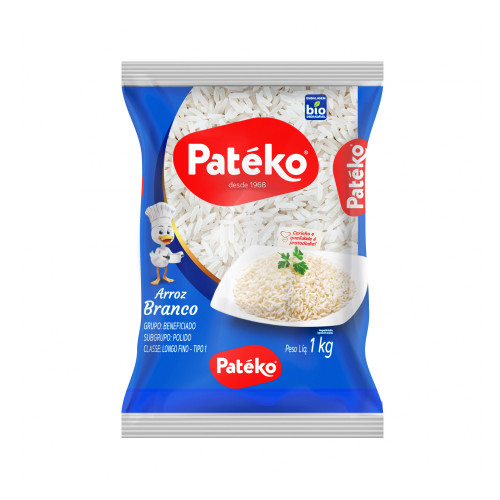 Arroz blanco de grano largo Patéko (1 kg / 2.2 lb)