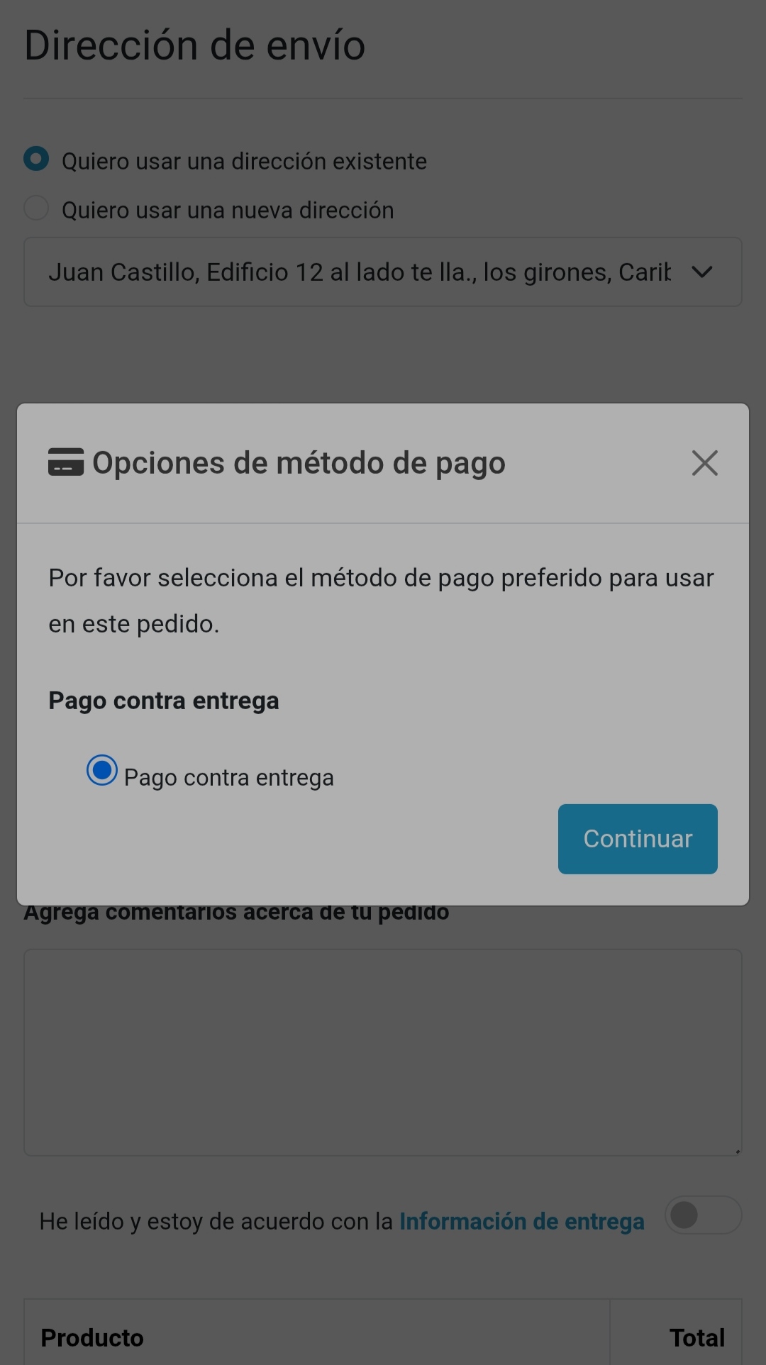 Métodos de pago en MIPYMET